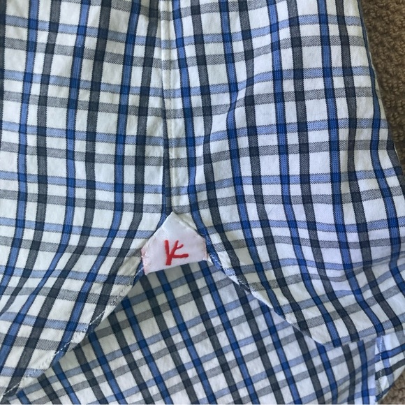 Isaia Blue Checkered Men's Shirt size 16/41 - Picture 6 of 11